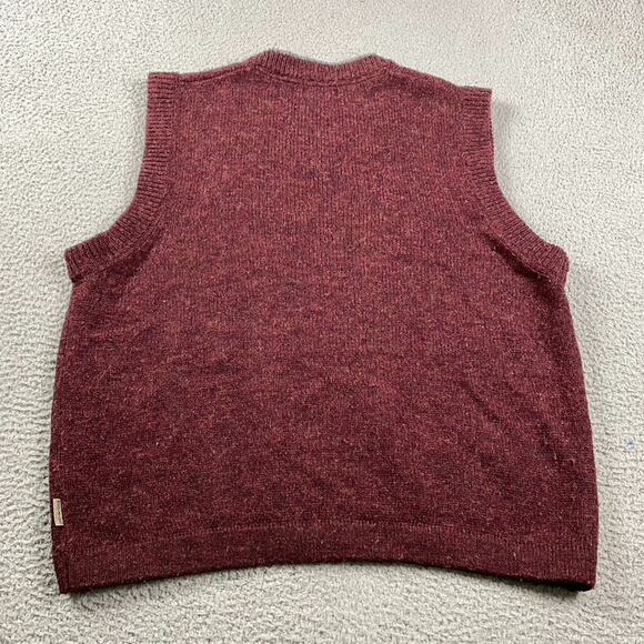 VTG Woolrich Sweater Vest Men's XL Maroon Red Wool Nylon - Picture 7 of 8